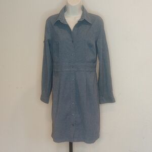 MERONA Denim Button-Up Dress Longsleevs Sz M